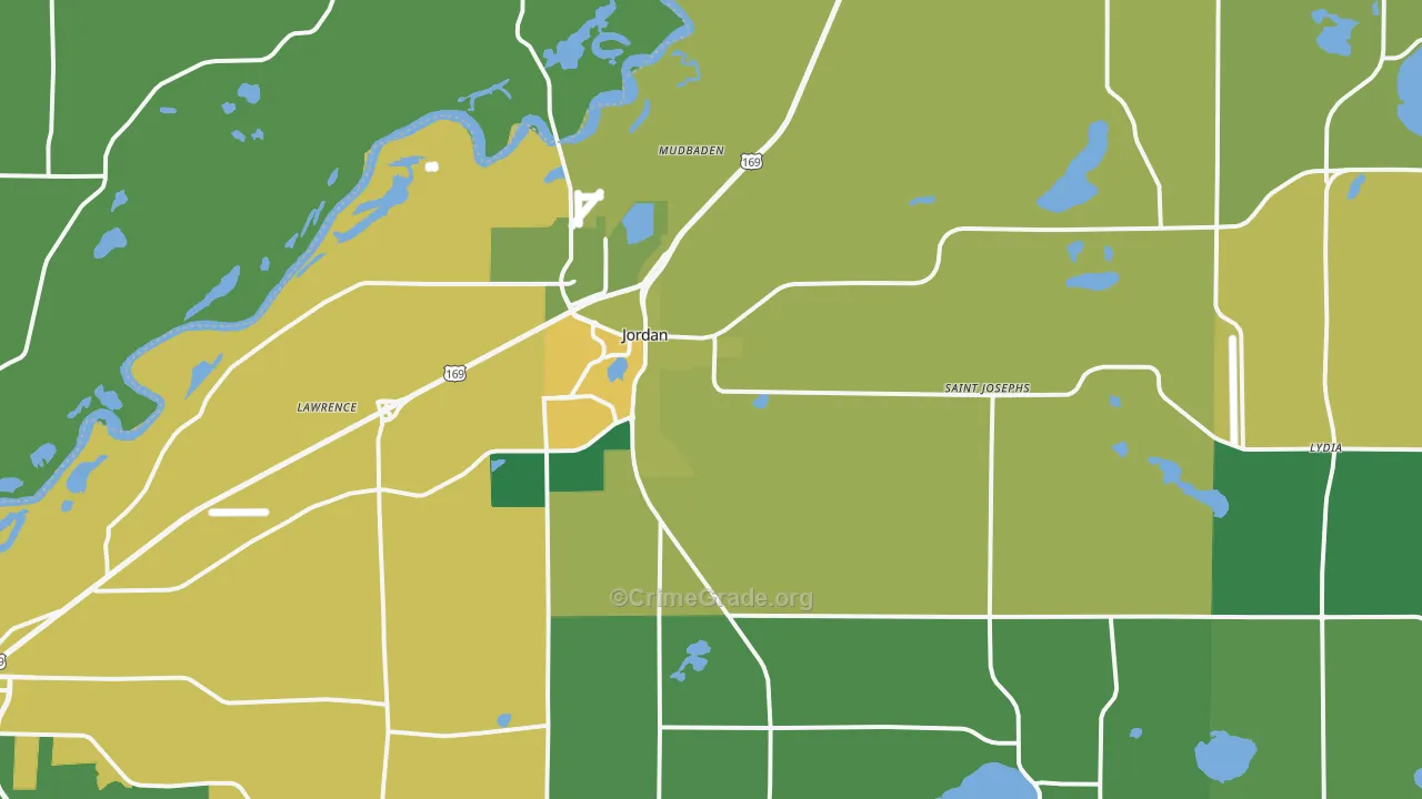 Jordan, MN Map of Vandalism Rates