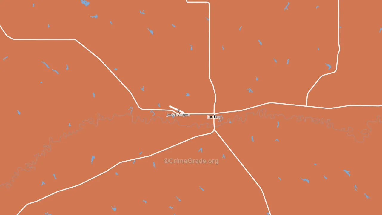 Jordan, MT Map of Vandalism Rates