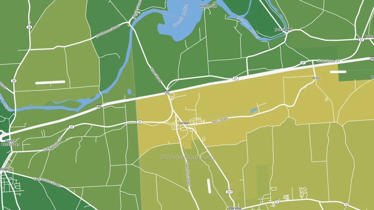 Jordan, NY Map of Vandalism Rates