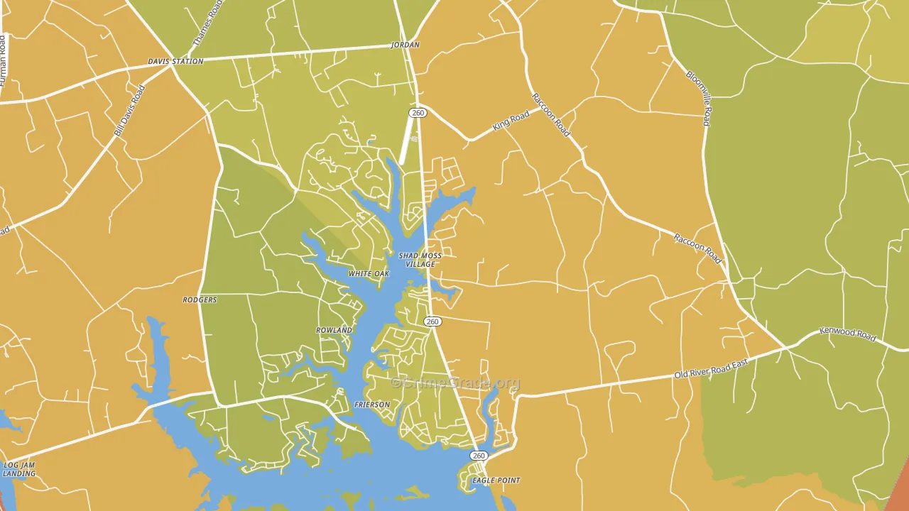 Jordan, SC Map of Vandalism Rates