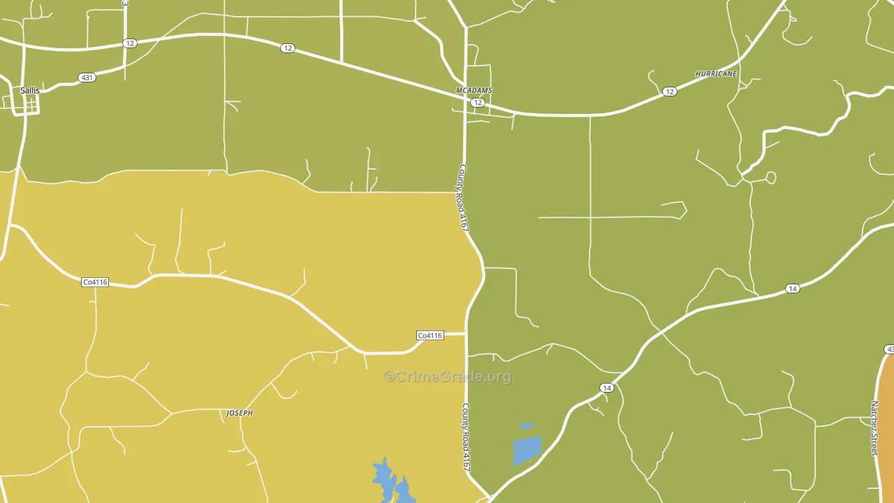 Joseph, MS Map of Vandalism Rates