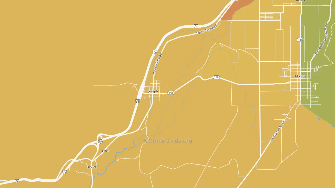 Joseph, UT Map of Vandalism Rates