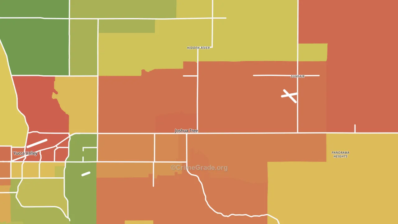 Joshua Tree, CA Map of Vandalism Rates