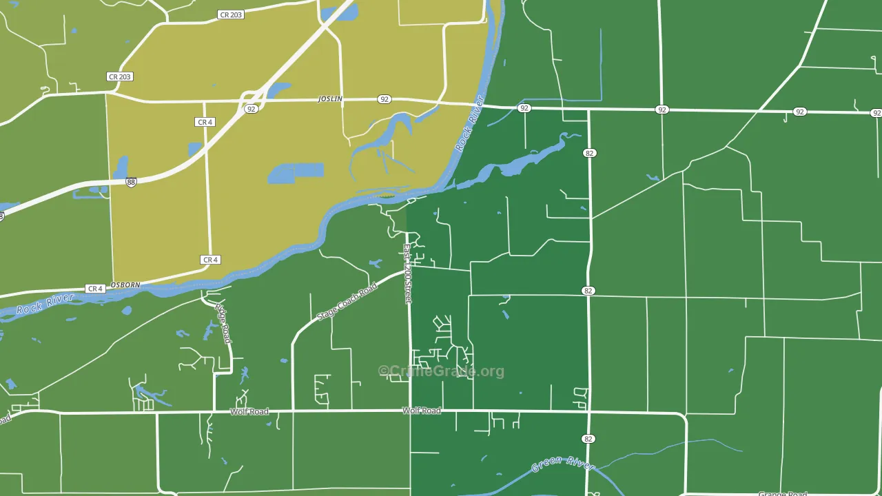 Joslin, IL Map of Vandalism Rates