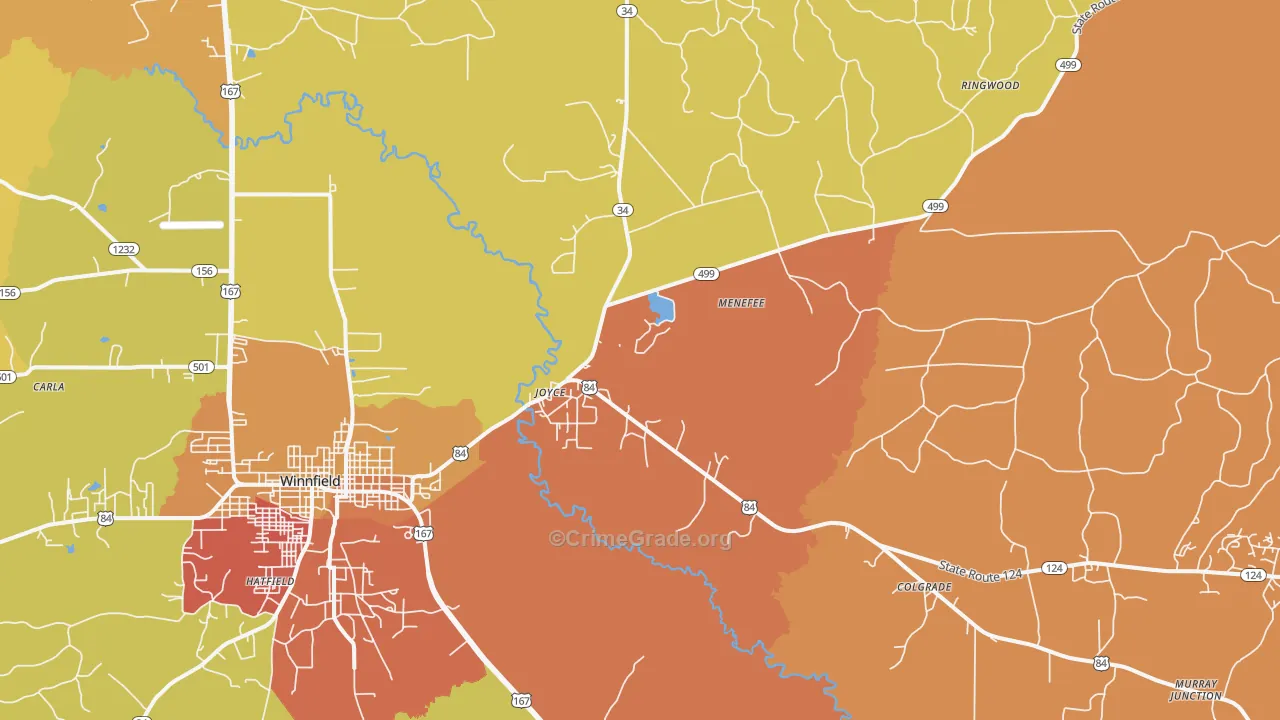 Joyce, LA Map of Vandalism Rates