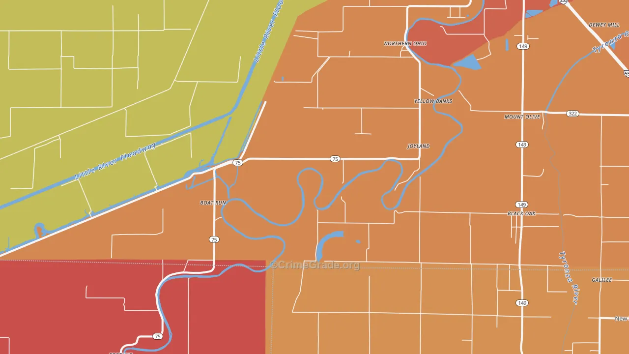 Joyland, AR Map of Vandalism Rates