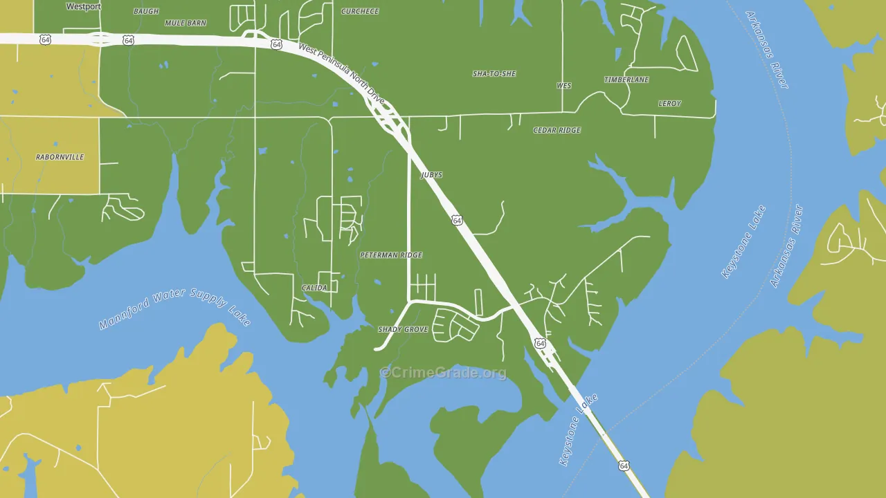 Jubys, OK Map of Vandalism Rates