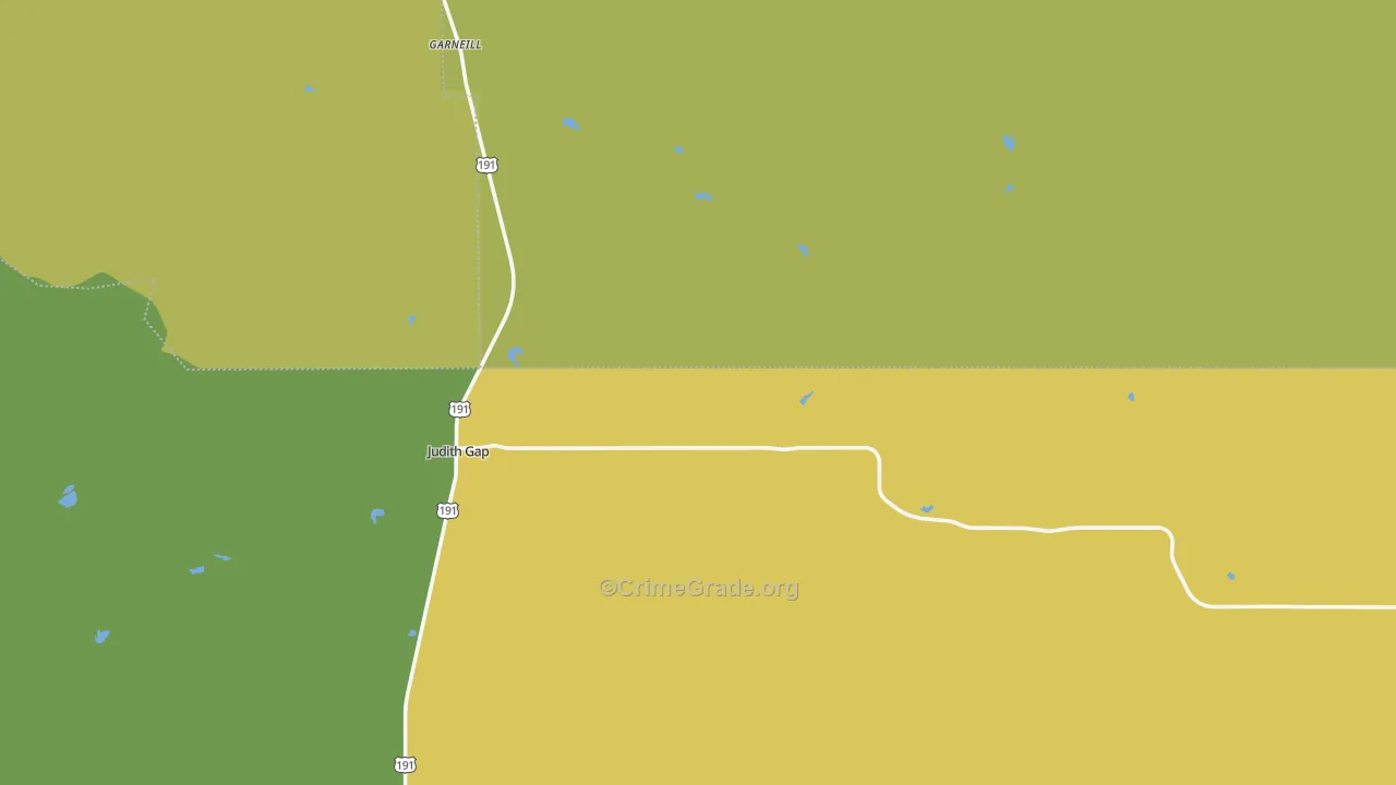 Judith Gap, MT Map of Vandalism Rates