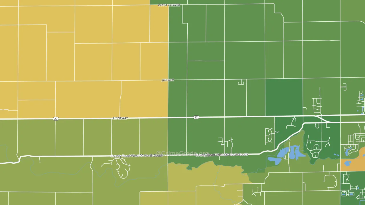 Judson, IN Map of Vandalism Rates