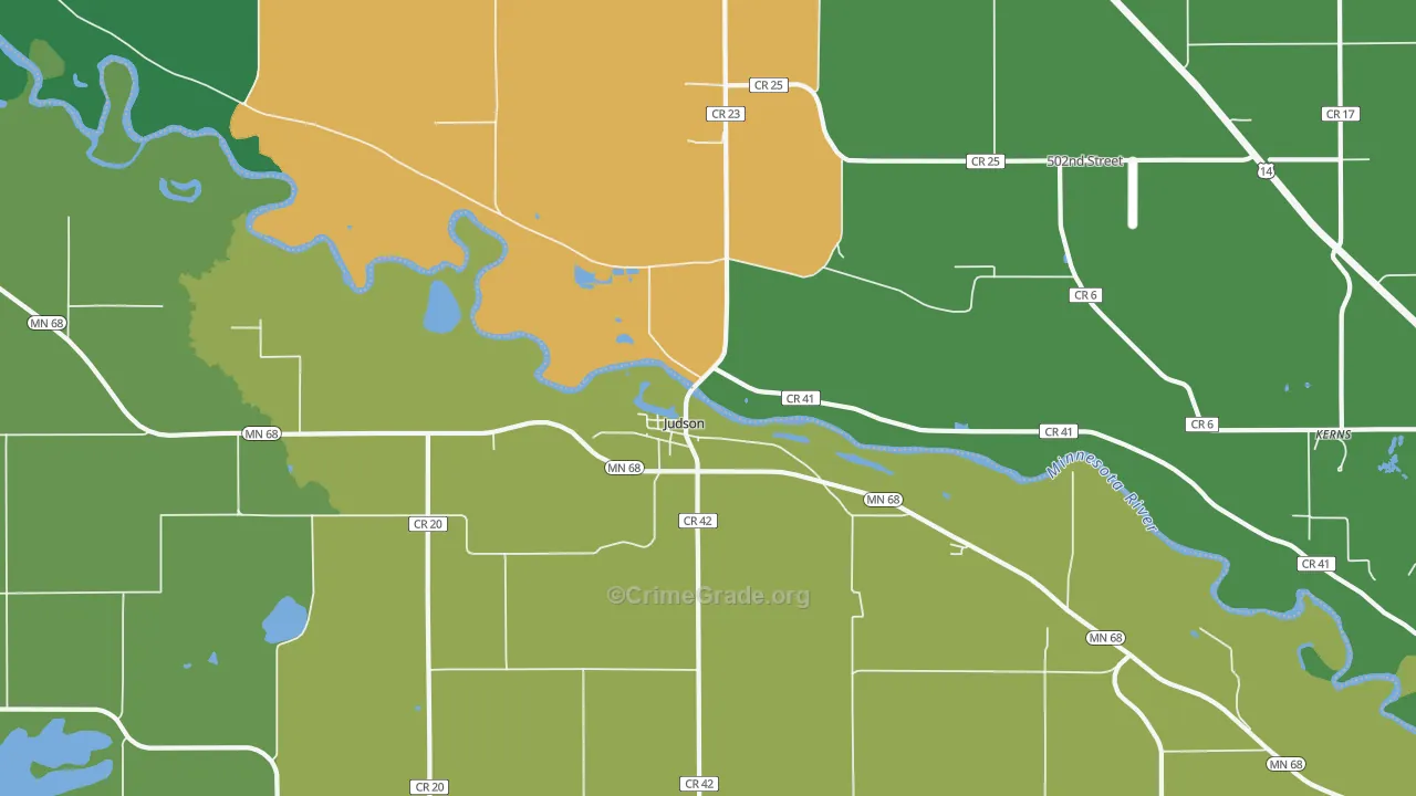 Judson, MN Map of Vandalism Rates