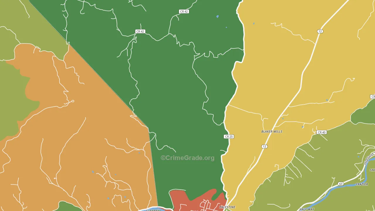 Judson, WV Map of Vandalism Rates