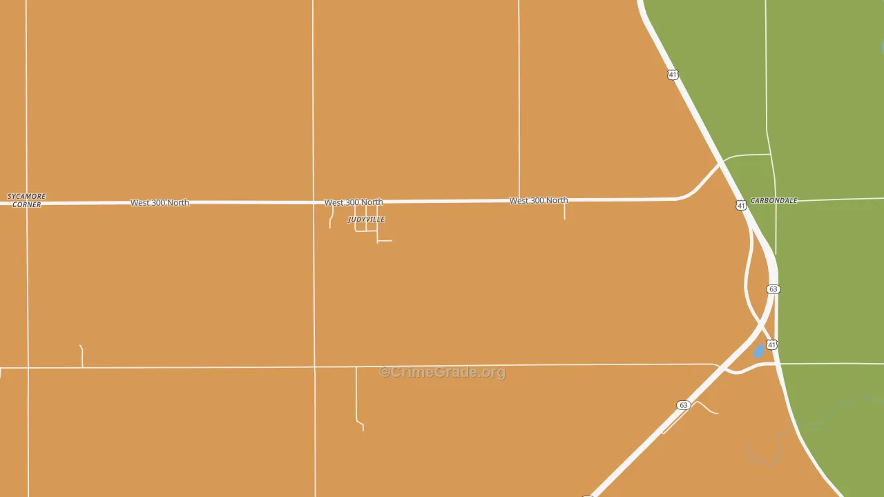Judyville, IN Map of Vandalism Rates