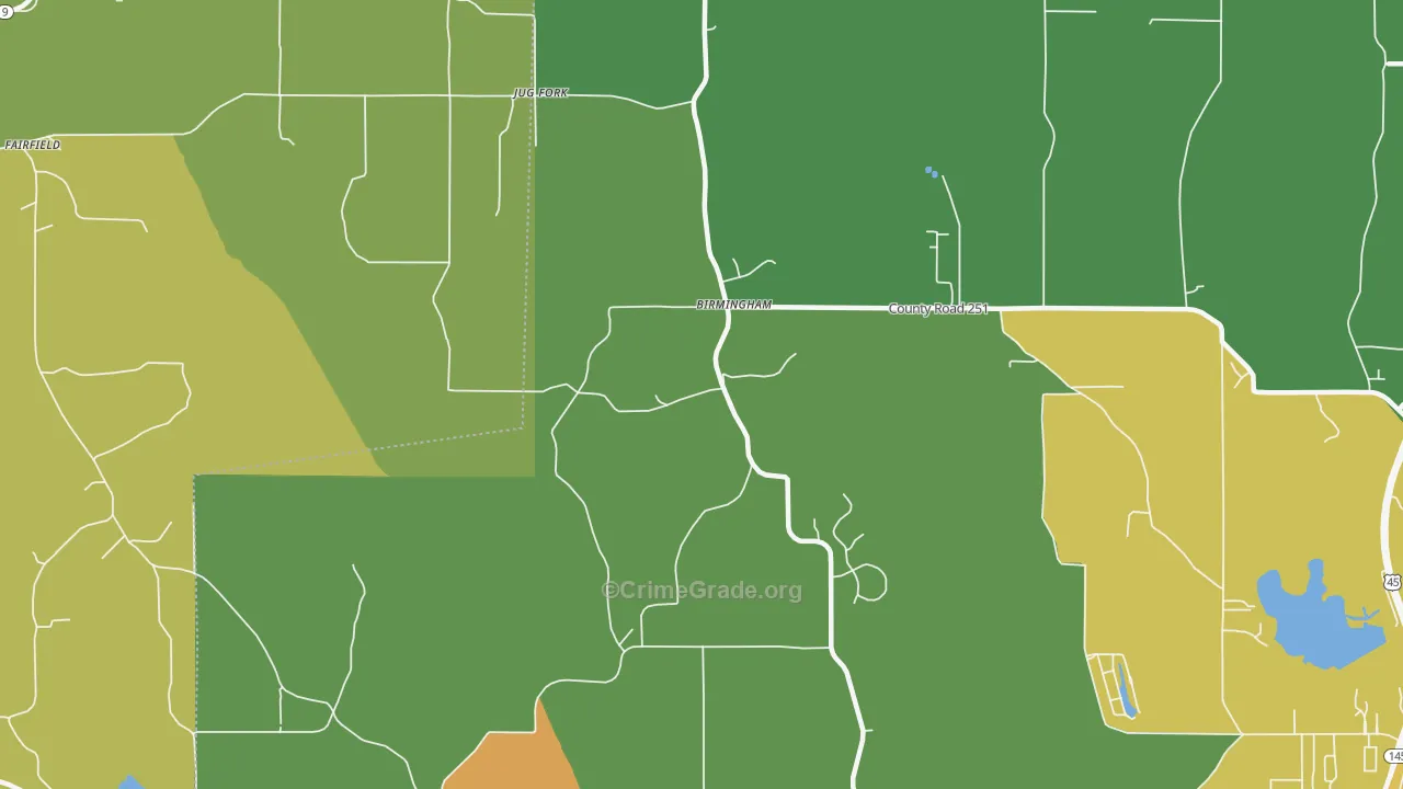 Jug Fork, MS Map of Vandalism Rates