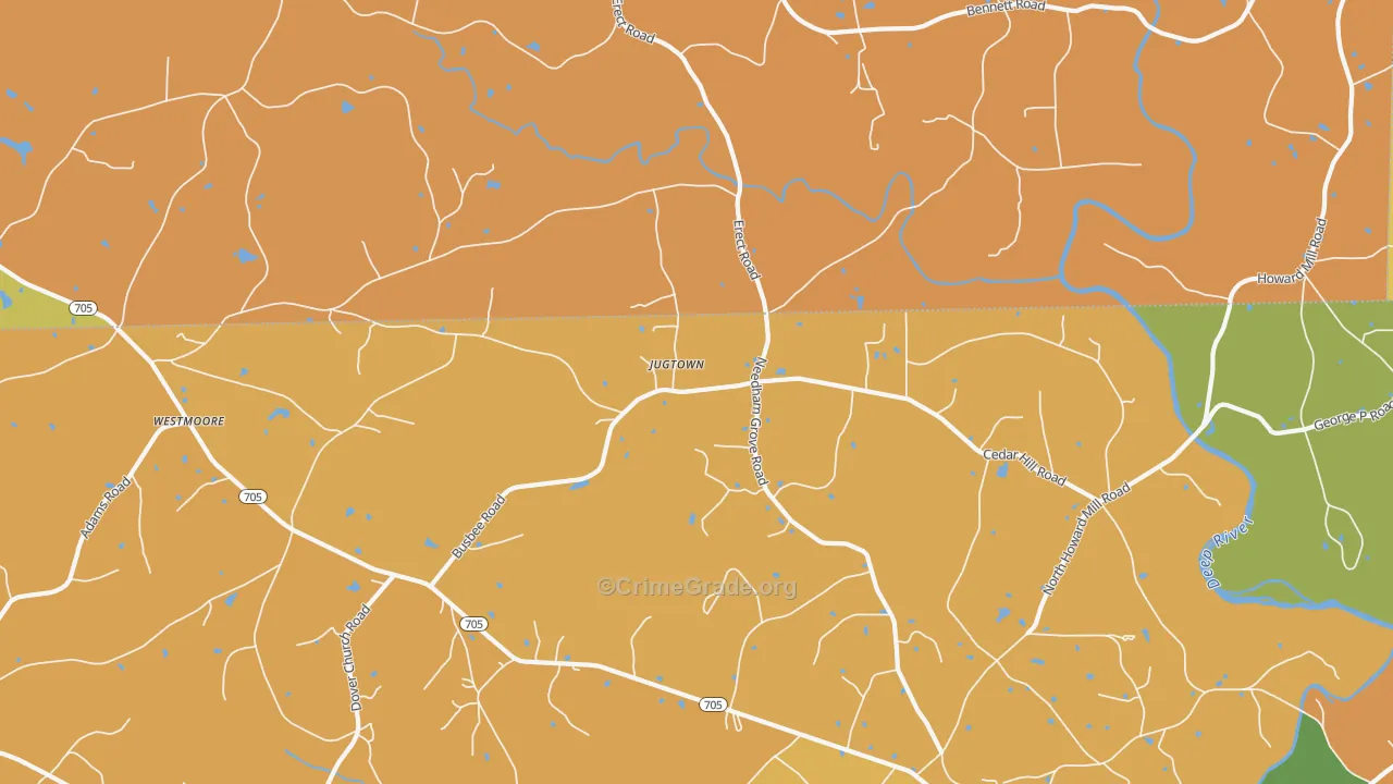 Jugtown, NC Map of Vandalism Rates