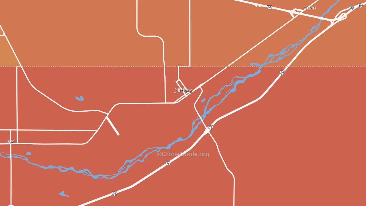 Julesburg, CO Map of Vandalism Rates