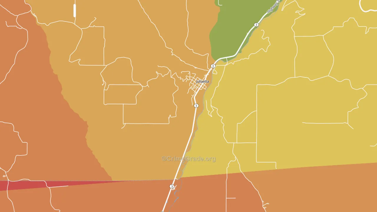 Juliaetta, ID Map of Vandalism Rates