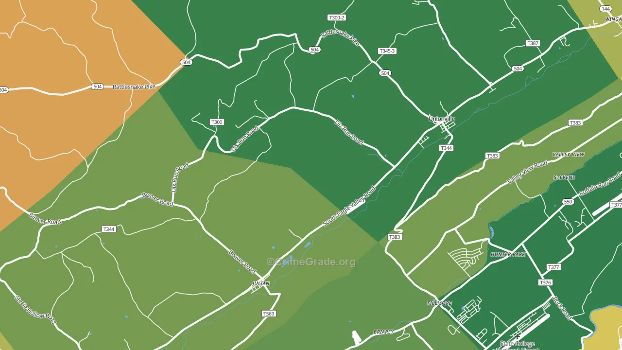 Julian, PA Map of Vandalism Rates