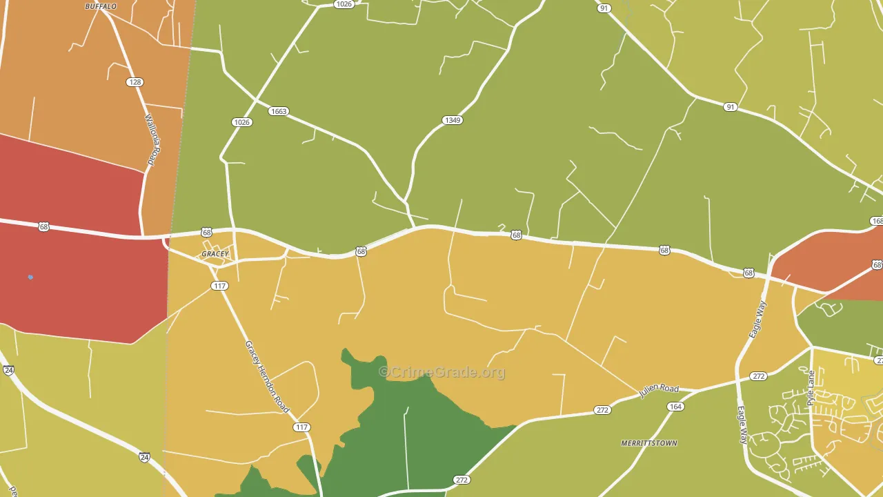 Julien, KY Map of Vandalism Rates