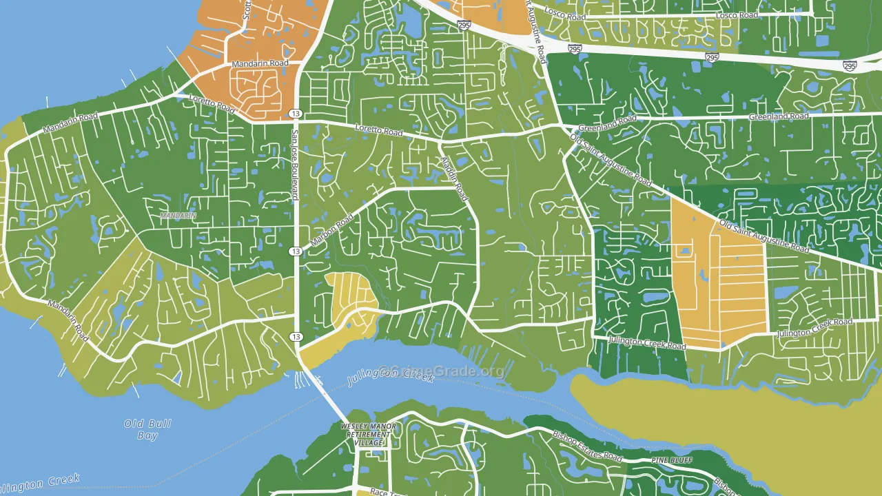 Julington Creek, Jacksonville, FL Map of Vandalism Rates
