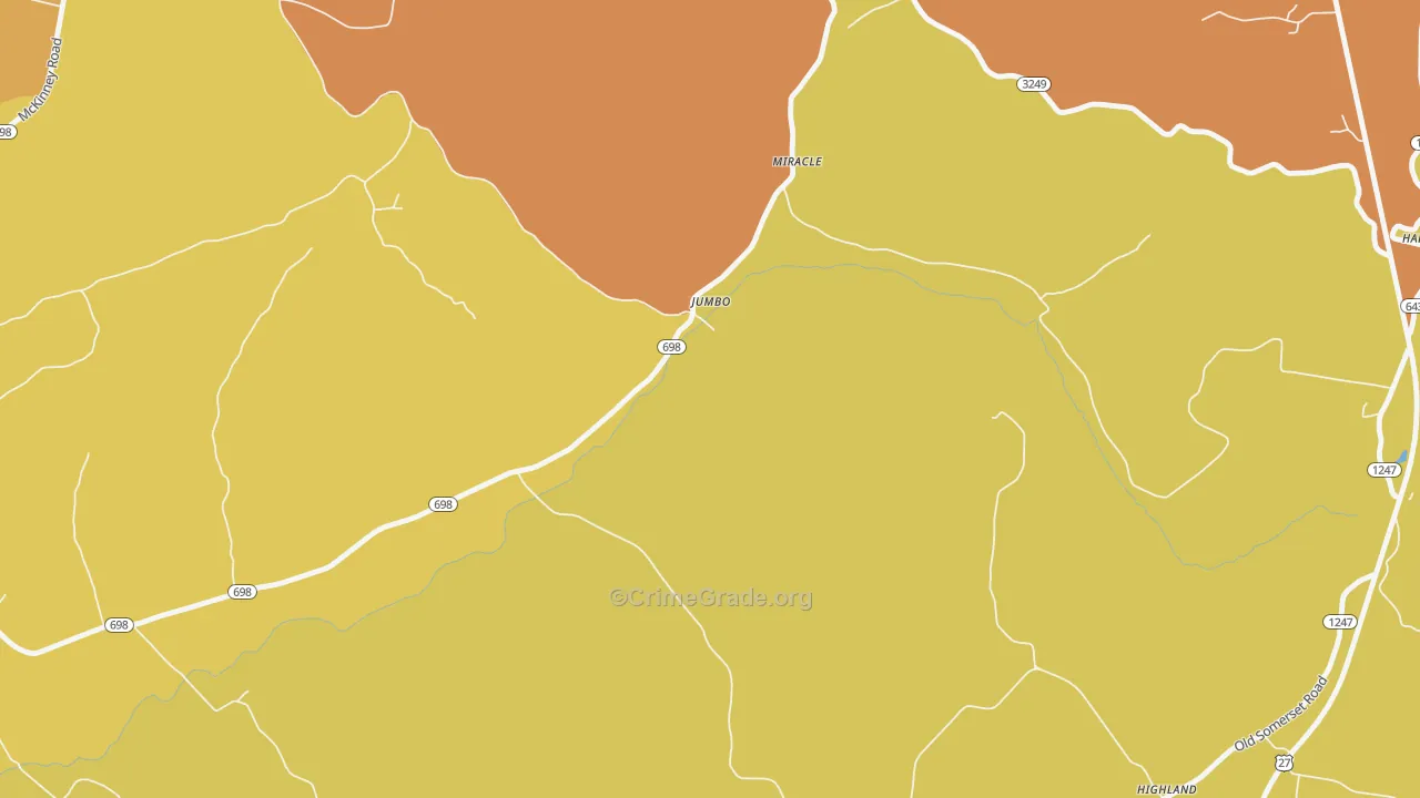 Jumbo, KY Map of Vandalism Rates