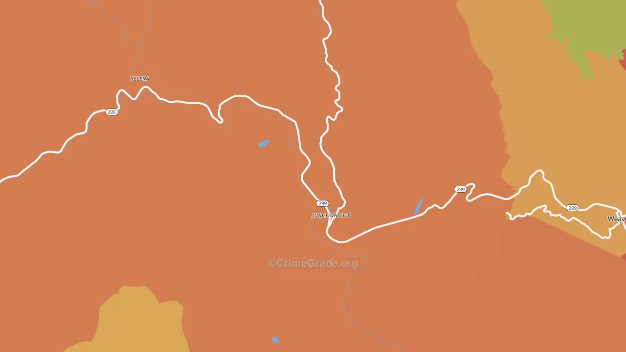 Junction City, CA Map of Vandalism Rates