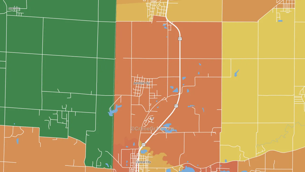 Junction City, IL Map of Vandalism Rates