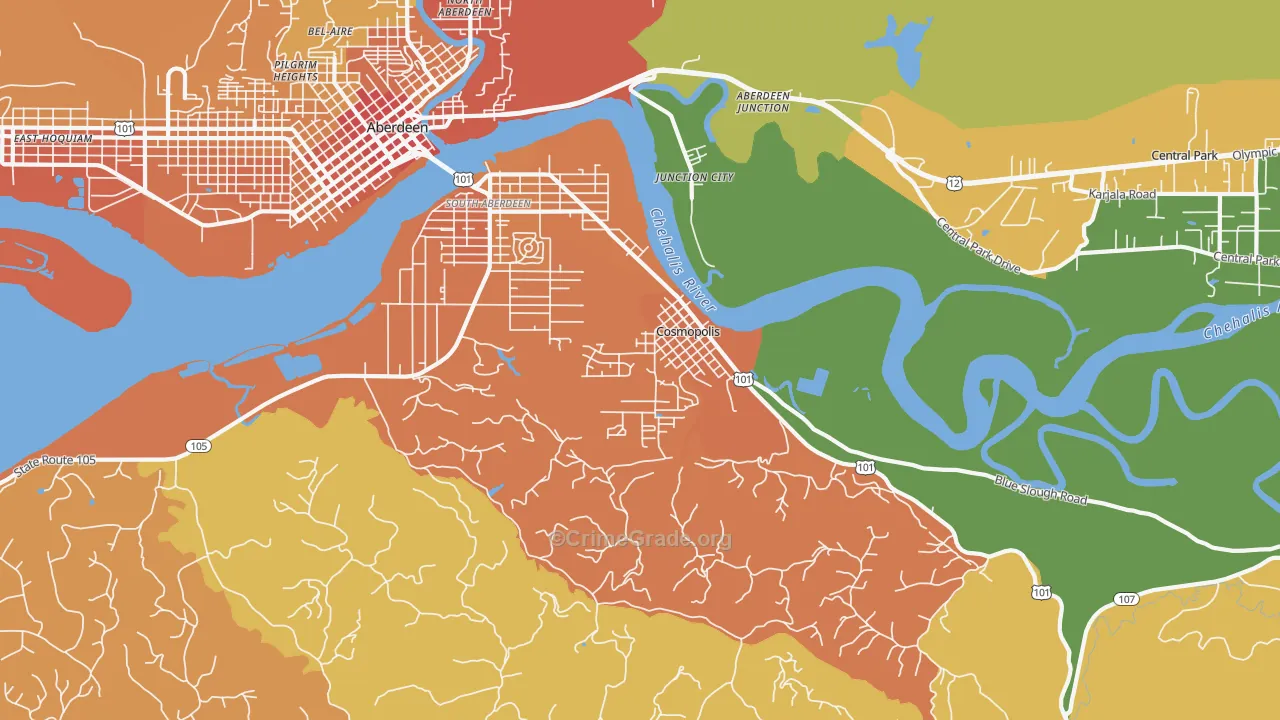Junction City, WA Map of Vandalism Rates