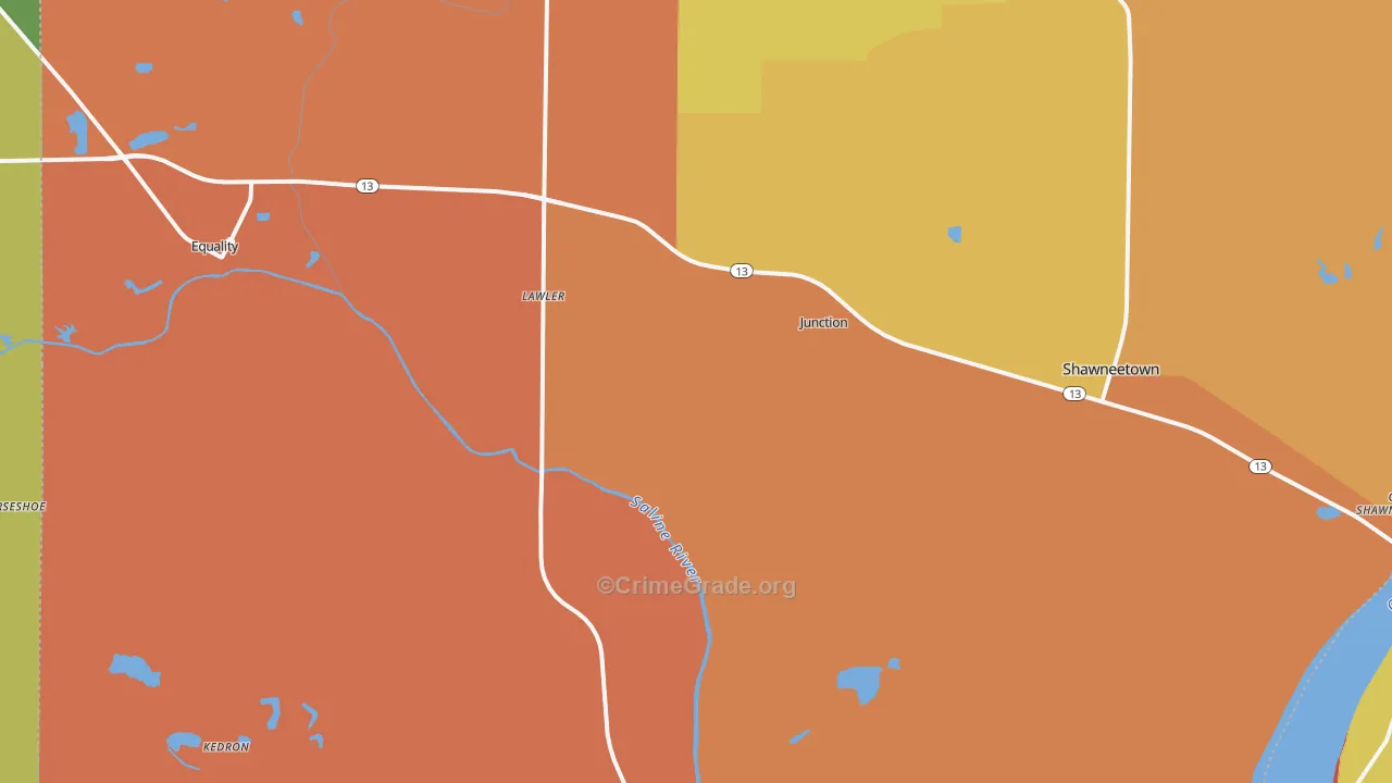 Junction, IL Map of Vandalism Rates