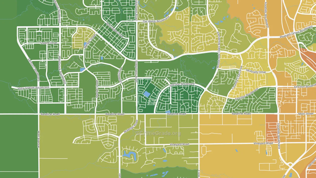 Junction West, Roseville, CA Map of Vandalism Rates