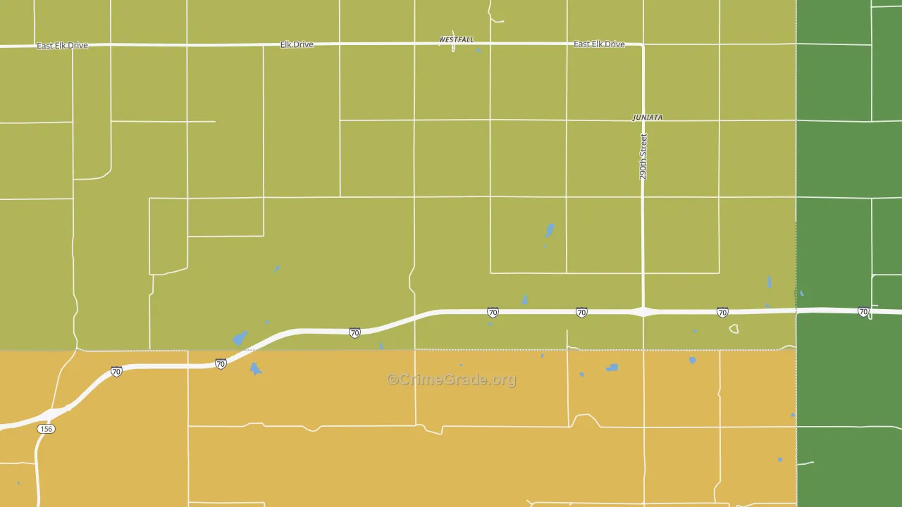 Juniata, KS Map of Vandalism Rates