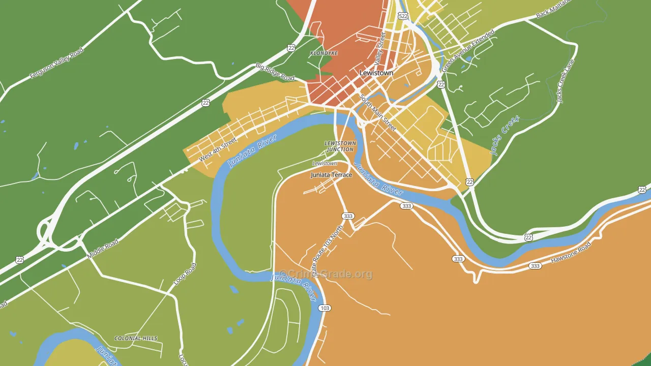 Juniata Terrace, PA Map of Vandalism Rates