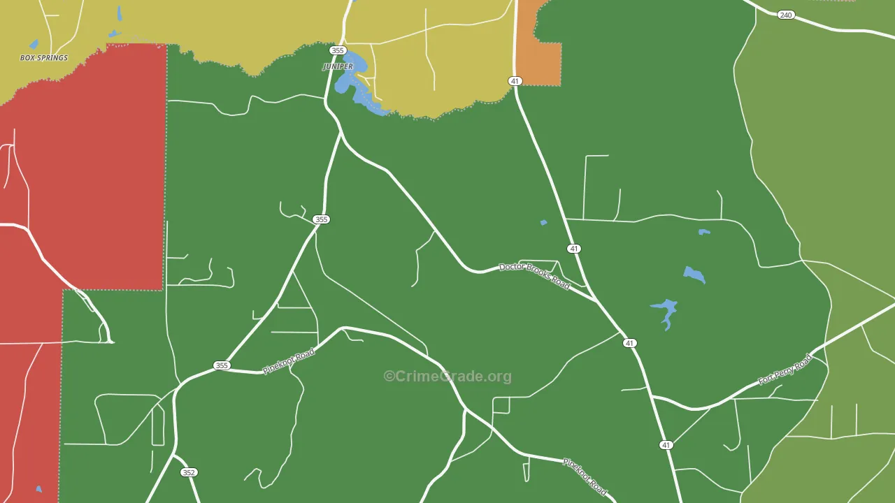 Juniper, GA Map of Vandalism Rates