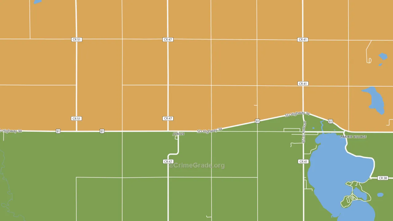 Junius, SD Map of Vandalism Rates