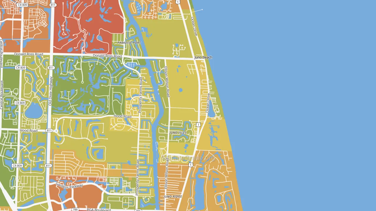 Juno Beach, FL Map of Vandalism Rates