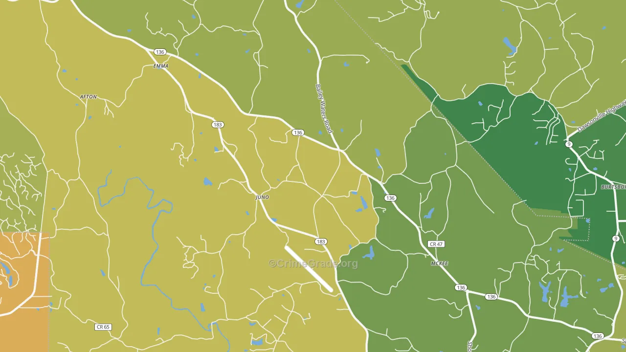 Juno, GA Map of Vandalism Rates