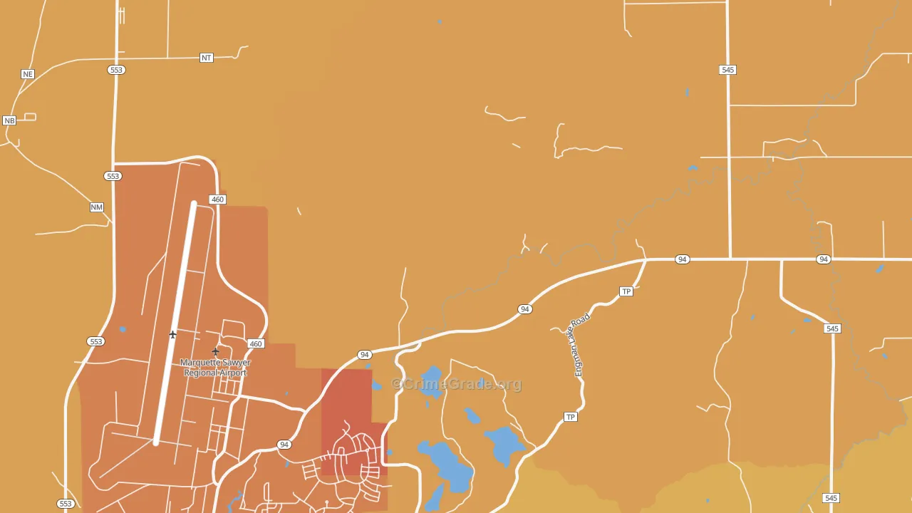 K. I. Sawyer Air Force Base, MI Map of Vandalism Rates