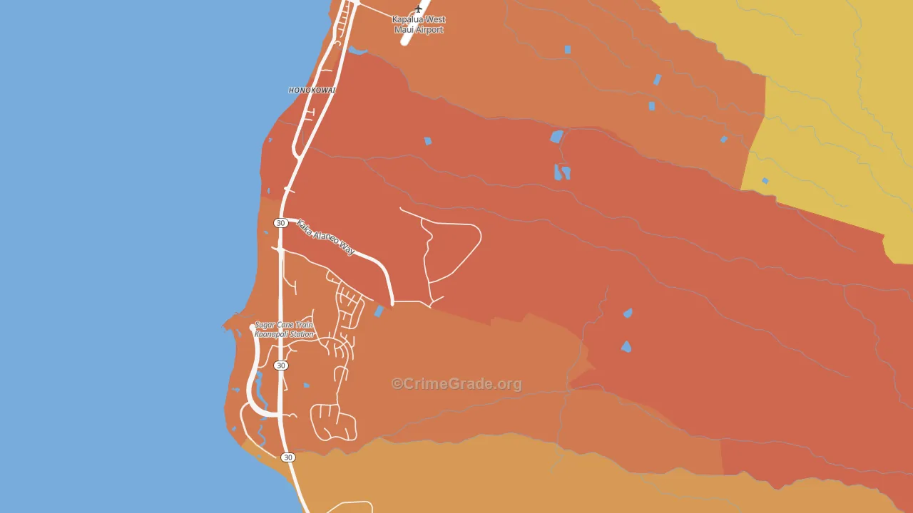 Kaanapali, HI Map of Vandalism Rates