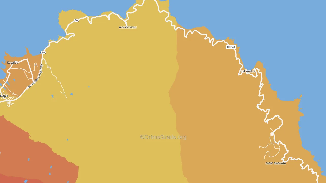 Kahakuloa, HI Map of Vandalism Rates