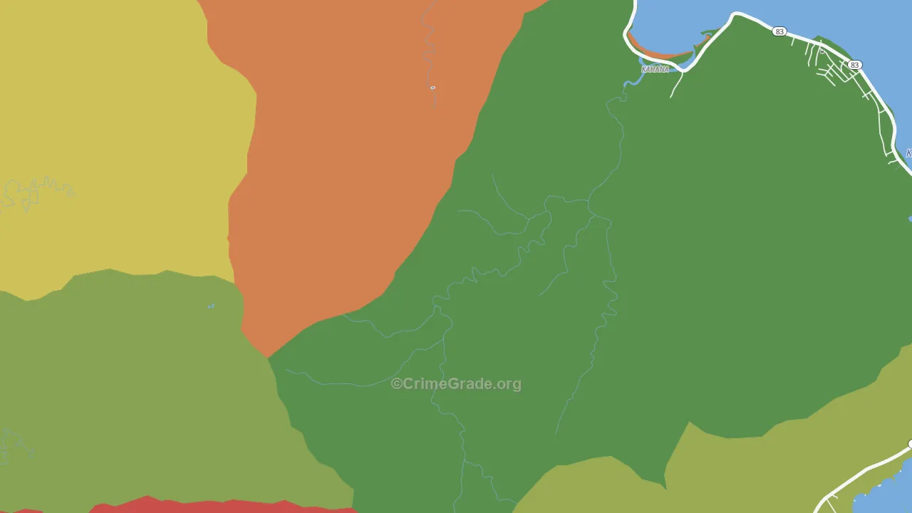 Kahana, HI Map of Vandalism Rates