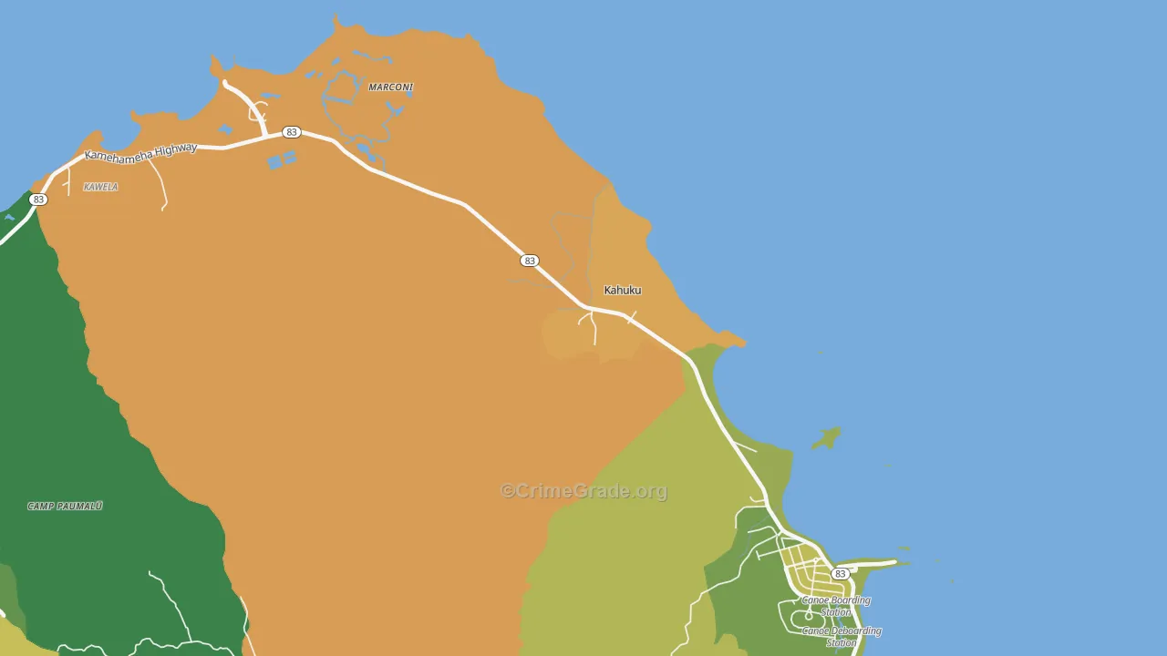Kahuku, HI Map of Vandalism Rates