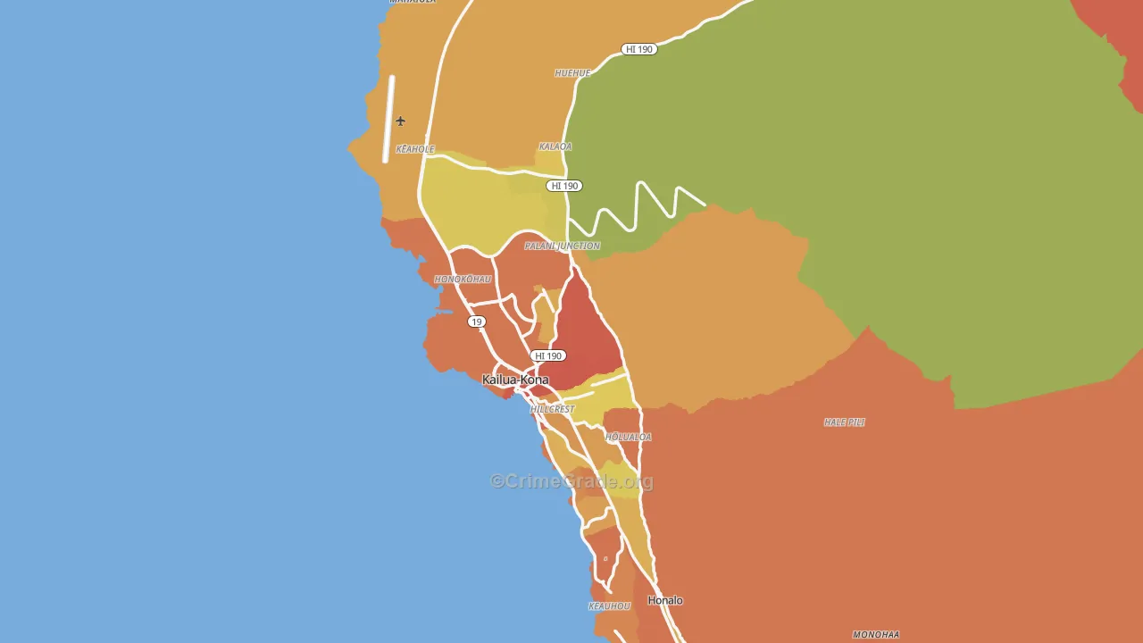 Kailua-Kona, HI Map of Vandalism Rates