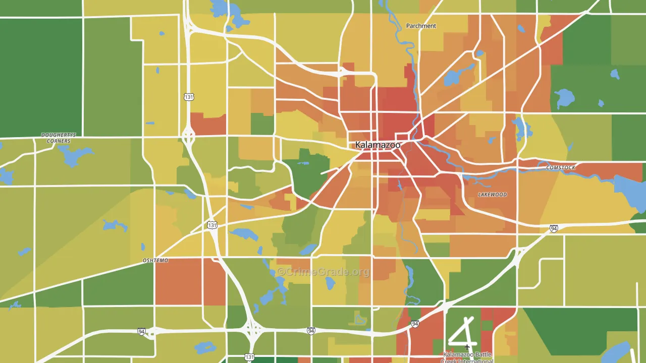 Kalamazoo, MI Map of Vandalism Rates