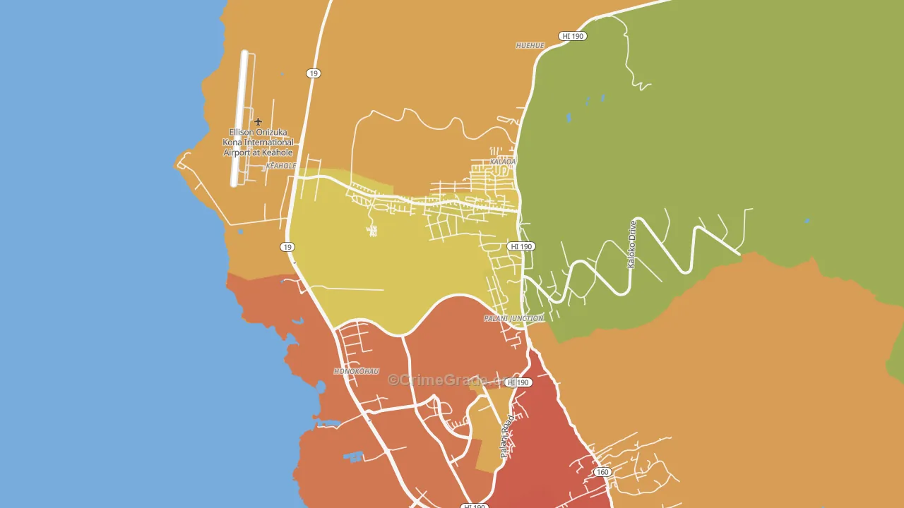 Kalaoa, HI Map of Vandalism Rates