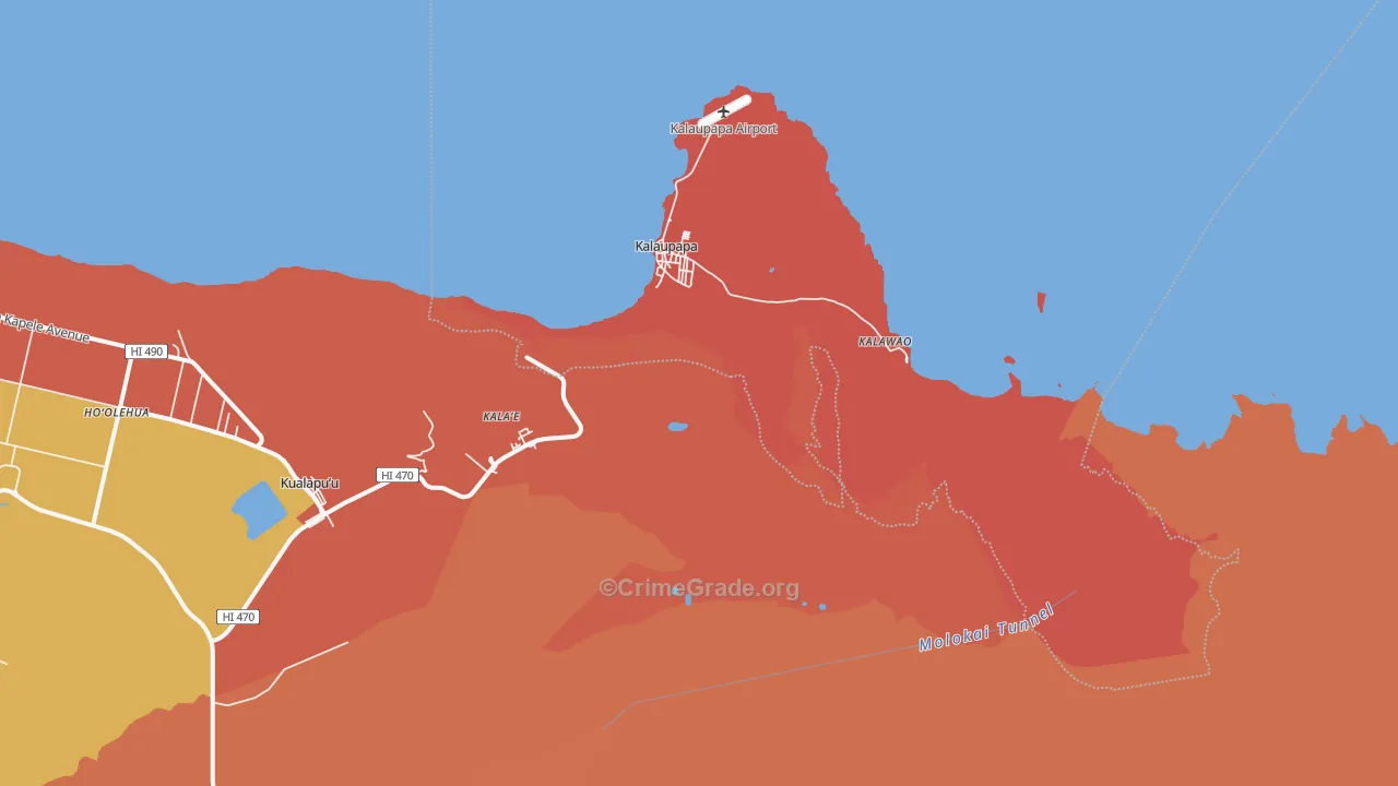 Kalaupapa, HI Map of Vandalism Rates