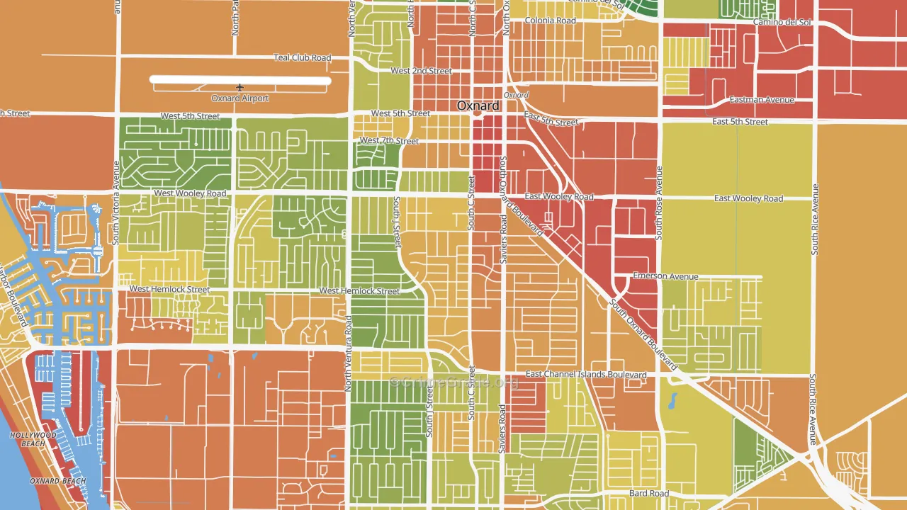 Kamala Park, Oxnard, CA Map of Vandalism Rates