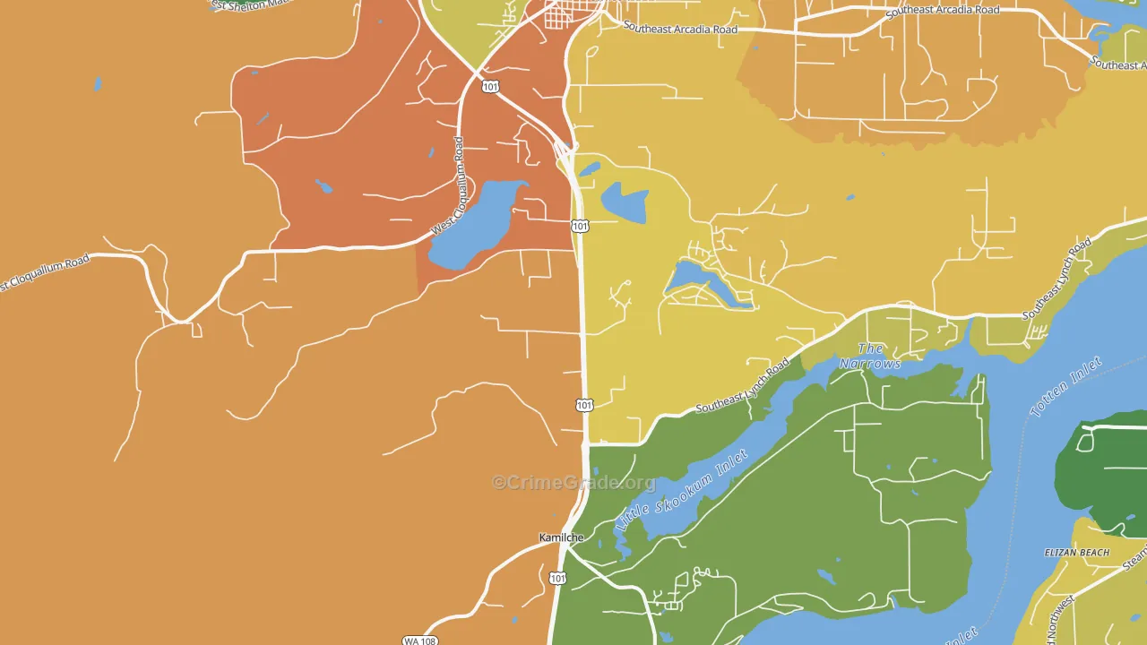 Kamilche, WA Map of Vandalism Rates