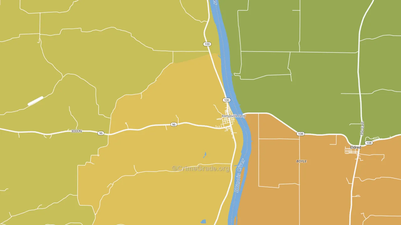 Kampsville, IL Map of Vandalism Rates