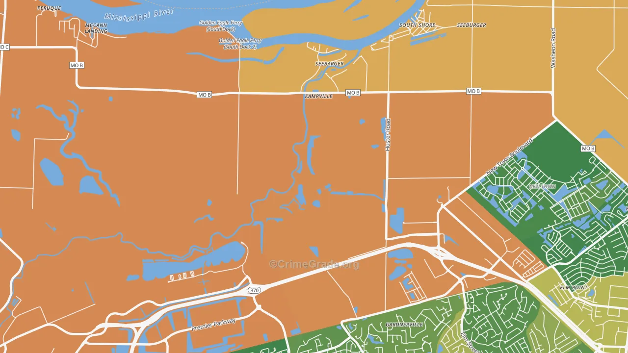 Kampville, MO Map of Vandalism Rates