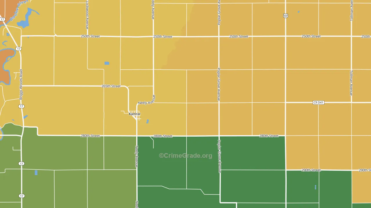 Kamrar, IA Map of Vandalism Rates