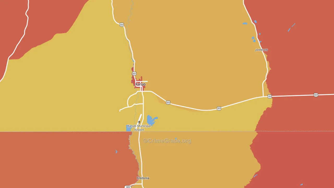 Kanab, UT Map of Vandalism Rates